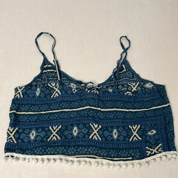 RAGA CROP TANK BLUE & WHITE BOHEMIAN SIZE LARGE - Picture 7 of 12